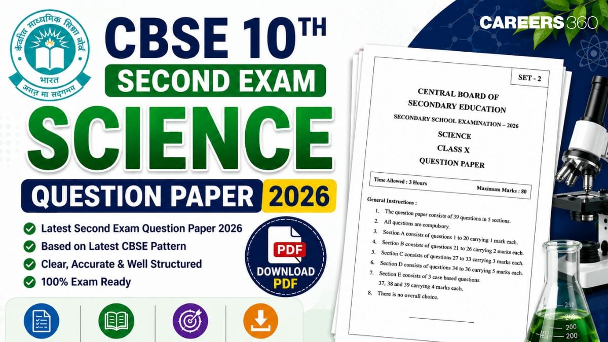 CBSE 10th Second Exam Science Question Paper 2026 PDF May 18 - Download Answer Key and Solution Here